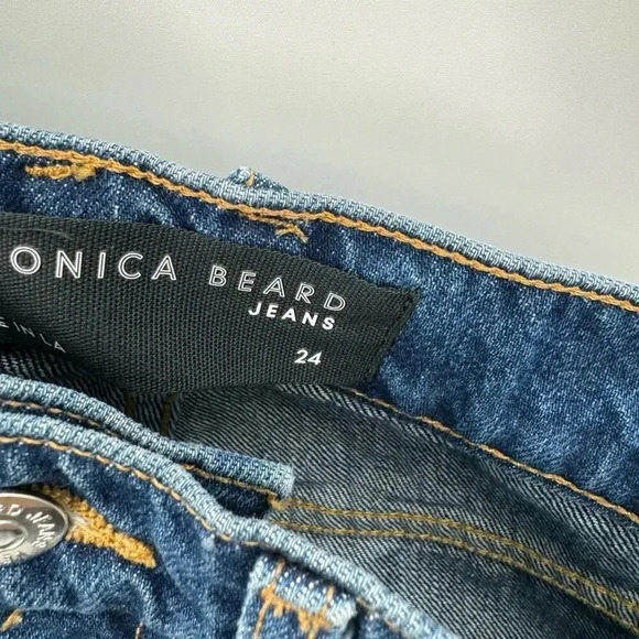 New Veronica Beard Keane Split Hem Straight-Leg Jeans in Bright Blue size 24 B48 - Picture 9 of 9